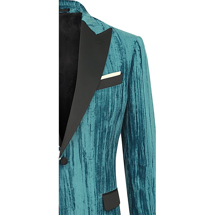 Henk ter Horst Velours Velvet Wrinkle Fluweel colbert Petrol
