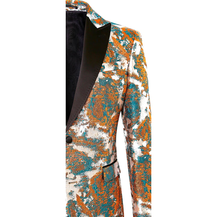 Partycolbert seersucker brokaat Henk ter Horst Blauw