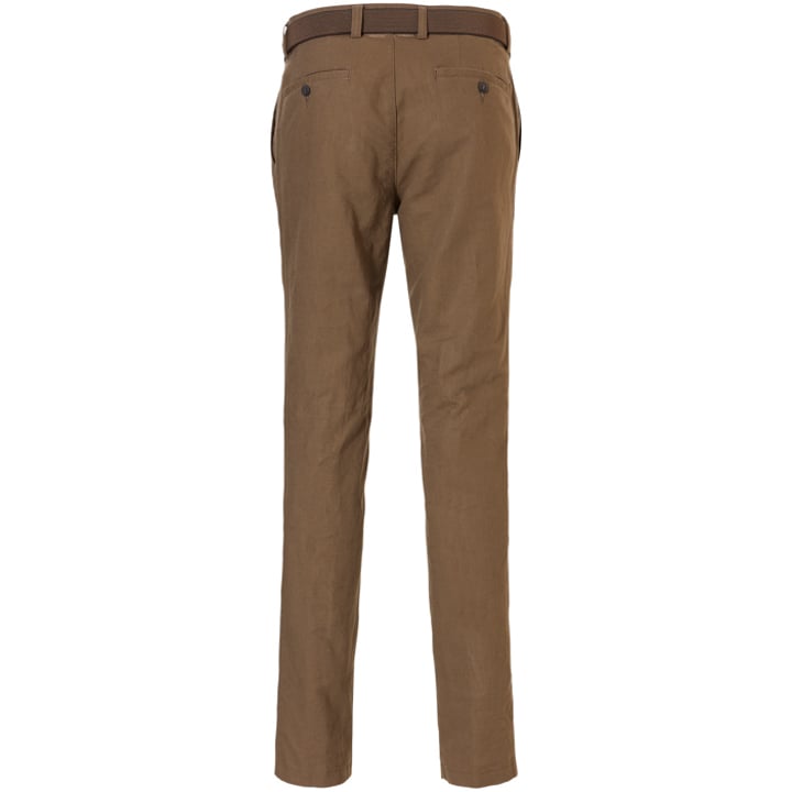 Koop Henk ter Horst linnen chino met elastische band Bruin voor slechts  € 69,95 bij Henk ter Horst herenmode