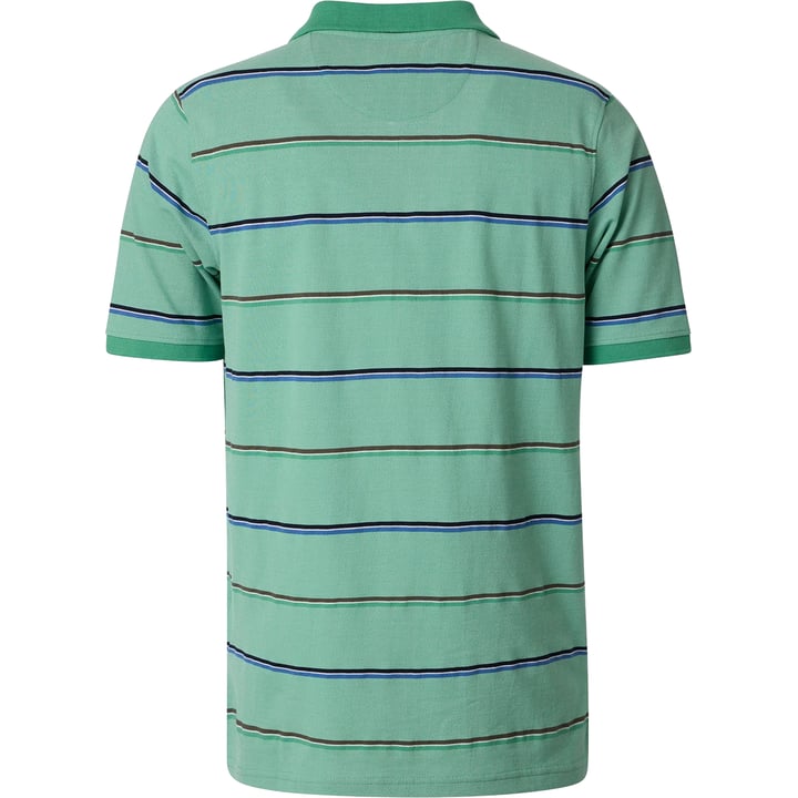 Redmond big men herenpolo met borstzak two tone en gekleurde strepen Groen