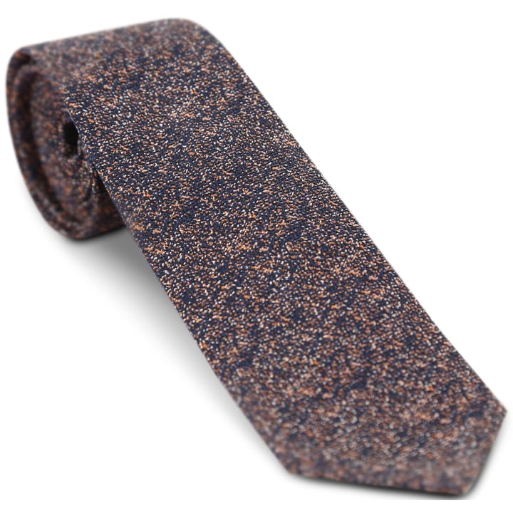 Koop Michaelis navy oranje stropdas zijden stropdas 7.5 cm Roest voor slechts  € 39,95 bij Henk ter Horst herenmode