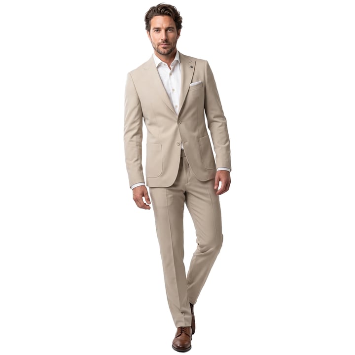 Koop Henk ter Horst slim fit mix & match herenkostuum tricot Beige voor slechts  € 199,90 bij Henk ter Horst herenmode