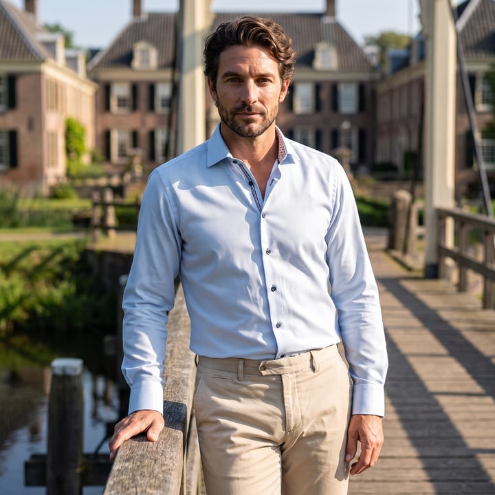 Koop Olymp Luxor modern fit katoen overhemd lange mouw Blauw voor slechts  € 79,95 bij Henk ter Horst herenmode