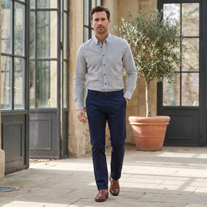 Koop Printoverhemd LM halve stip in cirkels Chris Cayne Wit voor slechts  € 39,95 bij Henk ter Horst herenmode