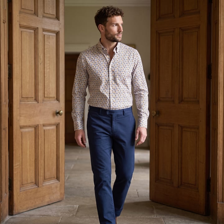 Koop Printoverhemd LM verfstrepen Chris Cayne Cognac voor slechts  € 39,95 bij Henk ter Horst herenmode