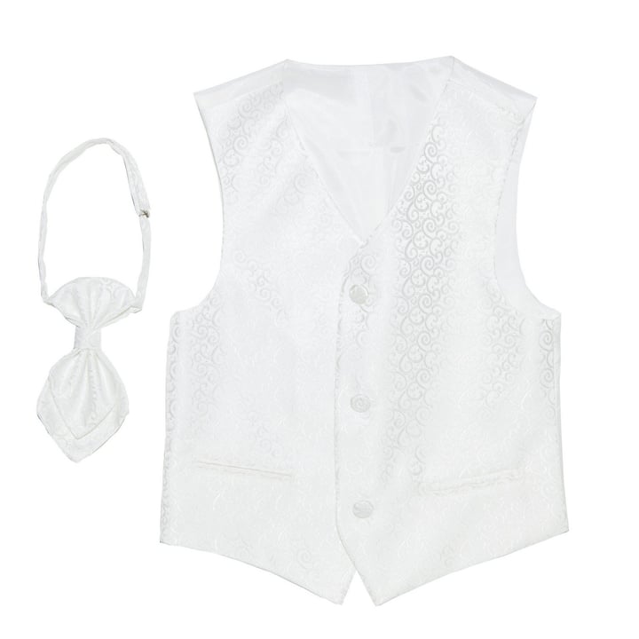 Koop Kindergilet met plastron ivoorkleur, jacquard geweven voor slechts  € 49,95 bij Henk ter Horst herenmode
