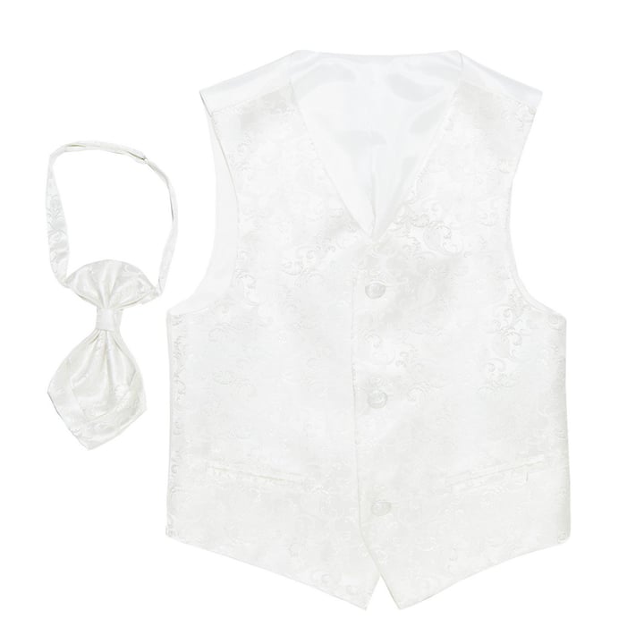 Koop Kindergilet ivoorkleur met plastron, jacquard geweven voor slechts  € 49,95 bij Henk ter Horst herenmode