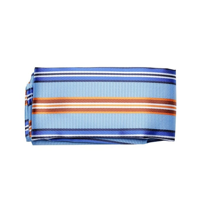 Koop Pochette streep motief, blauw/oranje #pcht36 voor slechts   bij Henk ter Horst herenmode