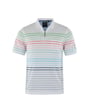 Koop Hajo Piqué poloshirt met gestreept patroon wit voor slechts  € 29,97 bij Henk ter Horst herenmode