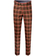Henk ter Horst Chinobroek hippe wollen slim fit geruit Cognac