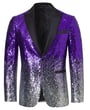 Henk ter Horst Feestcolbert paillet iriserend glanzend glitter verloop tuxedo jacket smoking colbert met opgesneden revers Zilver / Paars