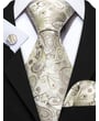 Koop Henk ter Horst stropdas zijde met manchetknopen en pochette set, jacquard paisley Beige voor slechts  € 89,95 bij Henk ter Horst herenmode