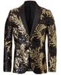Henk ter Horst Feestcolbert bladerenpatroon paillet iriserend glanzend glitter tuxedo jacket smokingcolbert met opgesneden revers Goud