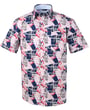 Koop Henk ter Horst 100% katoenen printoverhemd flamingo Blauw voor slechts  € 79,95 bij Henk ter Horst herenmode