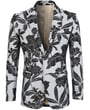 Henk ter Horst slim-fit colbert met bloemendessin Lichtgrijs