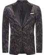 Henk ter Horst Velours Velvet Fluweel colbert paisley print Blauw