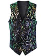 Henk ter Horst Feestgilet pailletten iriserend glanzend glitter waistcoat Blauw