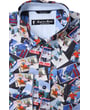 Koop Henk ter Horst 100% katoenen overhemd met lange mouw en pop art wintersport Blauw voor slechts  € 79,95 bij Henk ter Horst herenmode