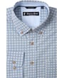Koop Henk ter Horst 100% katoenen overhemd met lange mouw en ruitjes kleine bloemen Blauw voor slechts  € 79,95 bij Henk ter Horst herenmode