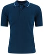 Koop Redmond katoenen heren polo shirt korte mouw uni met contrast bies Donkerblauw voor slechts  € 29,99 bij Henk ter Horst herenmode