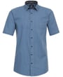 Koop Redmond ruimvallend overhemd korte mouw 100% katoen en borstzak geblokt Blauw voor slechts  € 39,99 bij Henk ter Horst herenmode
