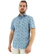 Koop Fellows united regular fit overhemd korte mouw paisley blauw voor slechts  € 69,95 bij Henk ter Horst herenmode