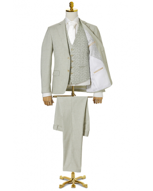 Wilvorst 3-delig super strech trouwkostuum Lichtgroen