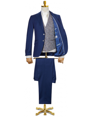 Koop Wilvorst 3-delig trouwkostuum 100% scheerwol Donkerblauw voor slechts  € 799,95 bij Henk ter Horst herenmode